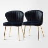 Isaac Velvet Dining Chair Set of 2 living Room Accent Chair with Tufted Back Side Chair| Karat Home - 2 of 4