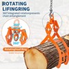 36inch Log Tongs with 3100 lbs Loading Capacity, 4 Claw Log Grabber Hook with Operating Handle for Tractors, Trucks, Forklifts - 4 of 4