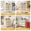 Tangkula 12-Drawer Rolling Storage Cart Multipurpose Organizer Cart with 2 Sizes Plastic Drawers Mobile Utility Cart with Lockable Casters White - 4 of 4