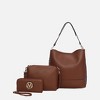 MKF Collection Wren Women’s Vegan Leather Hobo with Pouch and Wristlet Wallet by Mia K- 3 pieces - 2 of 4