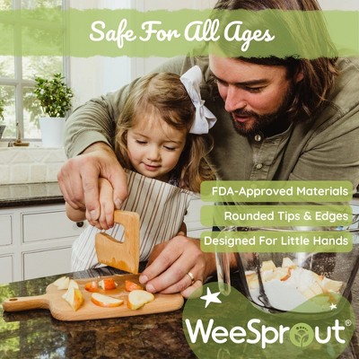 Matte Green and Wood Kids Cooking and Baking Set