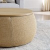 CAVINAS 25" Round Storage Ottoman with Small Seat,2-in-1 Round Ottoman with Storage,Footrest Ottoman for Living Room - 4 of 4