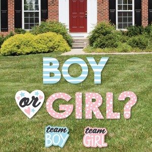 Big Dot of Happiness Baby Gender Reveal - Yard Sign Outdoor Lawn Decorations - Team Boy or Girl Party Yard Signs - Boy or Girl - 1 of 4