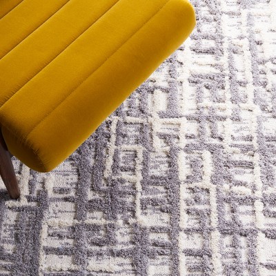 Nomadic Essence Gray Rectangular Hand-Knotted Wool Blend Area Rug