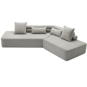 NicBex Minimalist Cloud Sectional Sofa,Boucle Teddy Couch with 4 Pillows for Living Room,Apartment,Office,No Assembly Require,Gray - 1 of 4