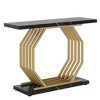 Resenkos Entryway Table, Console Sofa Table,Faux Marble Console Table, 40" Accent Sofa Table with Geometric Metal Base,Faux Marble Black & Gold - 4 of 4