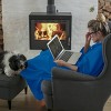 3pk 60"x50" Fleece Throw Blanket Blue/Gray - Yorkshire Home: Luxury & Glam Style, Machine Washable, Soft Throws - 2 of 3