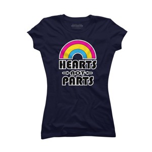 Adult Design By Humans Hearts Not Parts Pride By TheRandom T-Shirt - 1 of 2