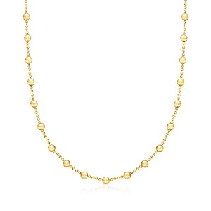 Pure Collection by Ross-Simons Italian 4mm 18kt Gold Vermeil Bead Station Necklace Size 16 - 1 of 4
