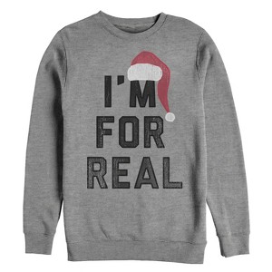 Men's Lost Gods Christmas Santa Claus I'm For Real Sweatshirt - 1 of 3