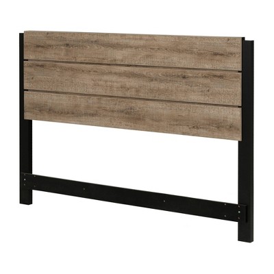 Full Munich Headboard Weathered Oak/Matte Black - South Shore