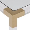 55 Downing Street Hanna Modern Cast Acrylic Rectangular Coffee Table 42" x 24" Clear Gold Tempered Glass Tabletop for Living Room Bedroom Entryway - 3 of 4