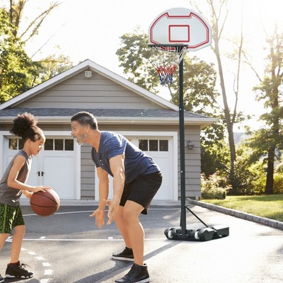 Adjustable Black Acrylic Portable Basketball Hoop with Wheels