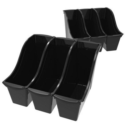 6pk Small Book Bin Black - Storex