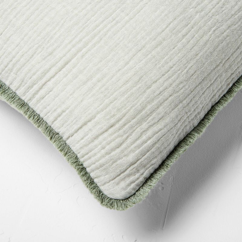 Euro 26''x26'' Textured Chambray Cotton Decorative Throw Pillow - Casaluna™, 4 of 11