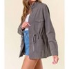 Women's Camo Mock Neck Utility Jacket With Hidden Snap - Doe and Rae - 3 of 4