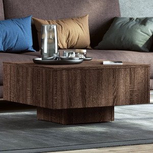 vidaXL Coffee Table Brown Oak 23.6 in.x23.6 in.x12.4 in. Engineered Wood - 1 of 4