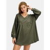 EXLURA EXLURA Womens Spring Long Sleeve Shirts V Neck Casual Maternity Tops Loose Babydoll Pullover Dressy Tunic Blouse Outfits 2025 Apricot - 3 of 4