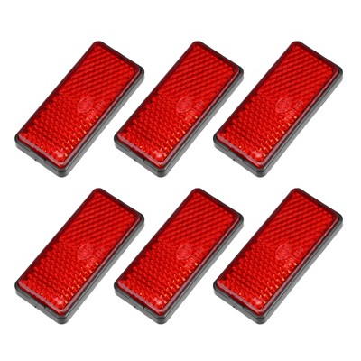 Unique Bargains Motorcycle Bike Rectangular Stick-on Safety Spoke Reflector Red 6 Pcs