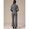 INSPIRE CHIC Women's Two Piece Shawl Lapel Long Sleeve Button Blazer Wide Leg Pants Pockets Business Casual Suit - 4 of 4