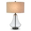 Hampton & Thyme 23" Tall Table Lamp with Seeded Glass Fabric Shade  - image 3 of 4