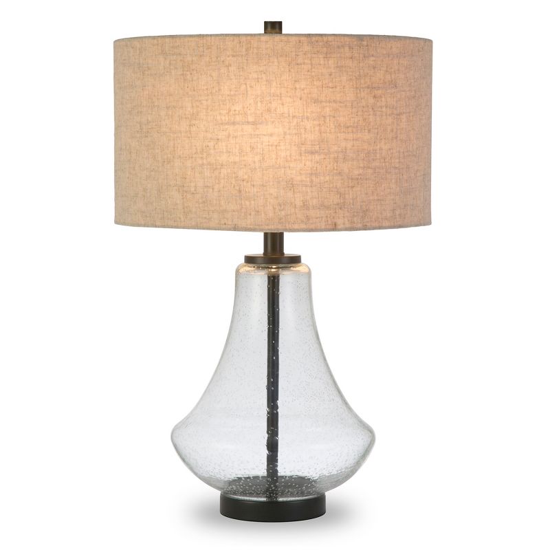 Hampton & Thyme 23" Tall Table Lamp with Seeded Glass Fabric Shade , 4 of 12