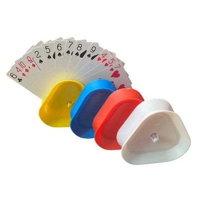 WE Games Plastic Assorted Colored Card Holders - Card Claws, 4 pack