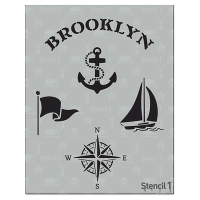 Stencil1 Brooklyn Nautical Multipack 5ct - Stencil 8.5" x 11"