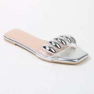 Berness Women's Kiki Embellished Clear Strap Slide Sandals - 1 of 4