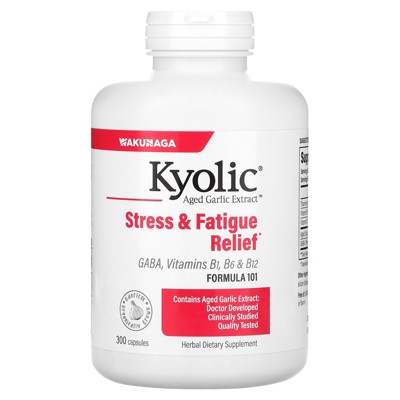 Kyolic Aged Garlic Extract, Stress & Fatigue Relief, Formula 101, 300 Capsules