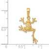 Black Bow Jewelry 14k Yellow Gold Textured 2D Frog Pendant - 3 of 4