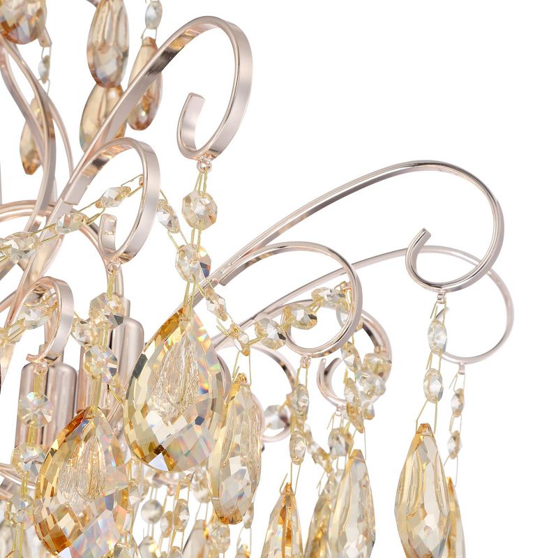 Vienna Full Spectrum Mellie Champagne Gold Chandelier 24" Wide French Crystal 6-Light Fixture for Dining Room House Kitchen Island Entryway Bedroom, 3 of 10