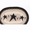 Earth Rugs Primitive Star Black Oval Placemat 13"x19" – Hand-Stenciled Braided Jute Table Mat with Americana Design - 2 of 3