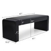 Kaia 47" Faux Leather Upholstered Waterfall Bench-Maison Boucle - 2 of 4