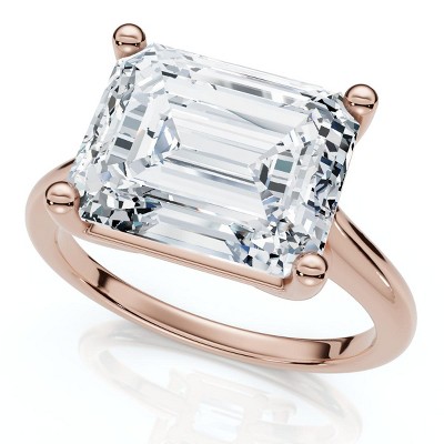 Pompeii3 Certified 5Ct Emerald Cut Lab Created Diamond Solitaire Engagement Ring Gold Or Pt