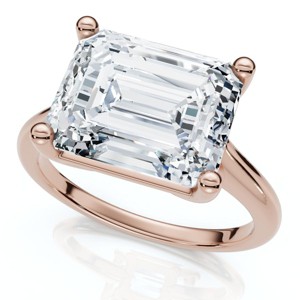 Pompeii3 Certified 5Ct Emerald Cut Lab Created Diamond Solitaire Engagement Ring Gold Or Pt - 1 of 4