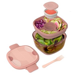 Bentgo 7.6c Glass All-in-One Salad Container Mod Curves - 1 of 4