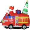 HOMCOM 86.5" Christmas Inflatable Santa Claus and Reindeer with Fire Truck, Blow-Up Outdoor LED Yard, Waterproof - 4 of 4