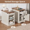 Hommpa Rustic Farmhouse End Table with Charging Station & Storage Shelves Perfect for Small Space - 4 of 4