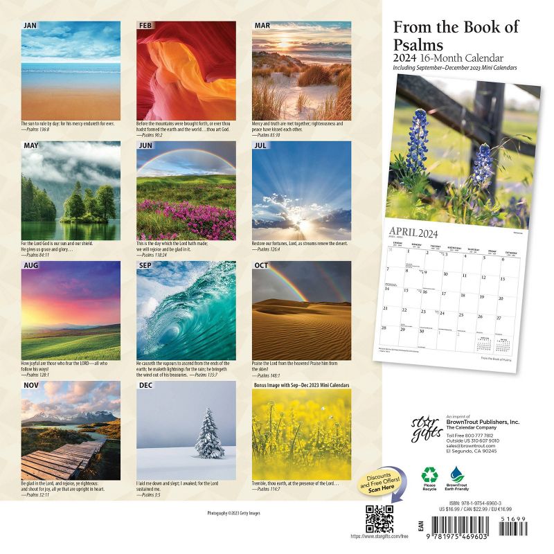 StarGifts 2024 Wall Calendar 12&#34;x12&#34; From the Book of Psalms, 2 of 5