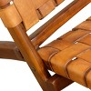 Stylecraft Mid Century Modern Lounge Chair Cognac Brown: Solid Teak Frame, Leather Upholstery, No Assembly Required - 3 of 3