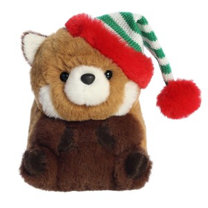 Aurora Mini Romi Red Panda Rolly Pet Festive Stuffed Animal Brown 5" - 1 of 4
