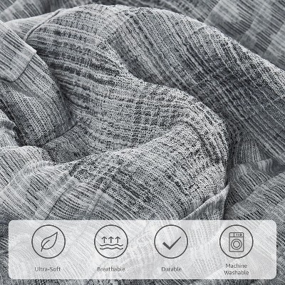 Der Rose BALHAM TRADE-7 Piece Charcoal Grey Queen Comforter Set, Textured Design Grey Crinkle Bed in A Bag Beige-Queen 90"x90" — фото 4