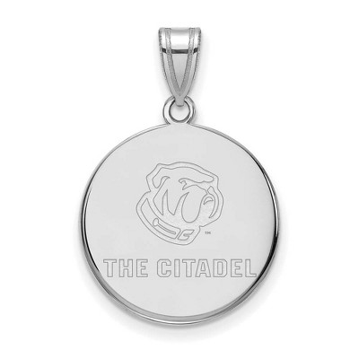 Black Bow Jewelry 10k White Gold The Citadel Bulldogs NCAA Large Pendant
