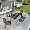 Mondawe 7-Piece Outdoor Dining Set,65" Steel Frame Mesh Table & Chairs Patio Set - 3 of 4