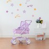 Olivia's Little World Twinkle Star Princess Baby Doll Convertible Pram, Purple - 3 of 4