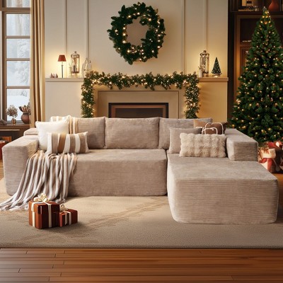 XIZZI Modular Sectional Sofa Couch,L-Shape Upholstered Couch,Modern Minimalist Couches for Living Room,Free Combination Deep Seat Corner Couch