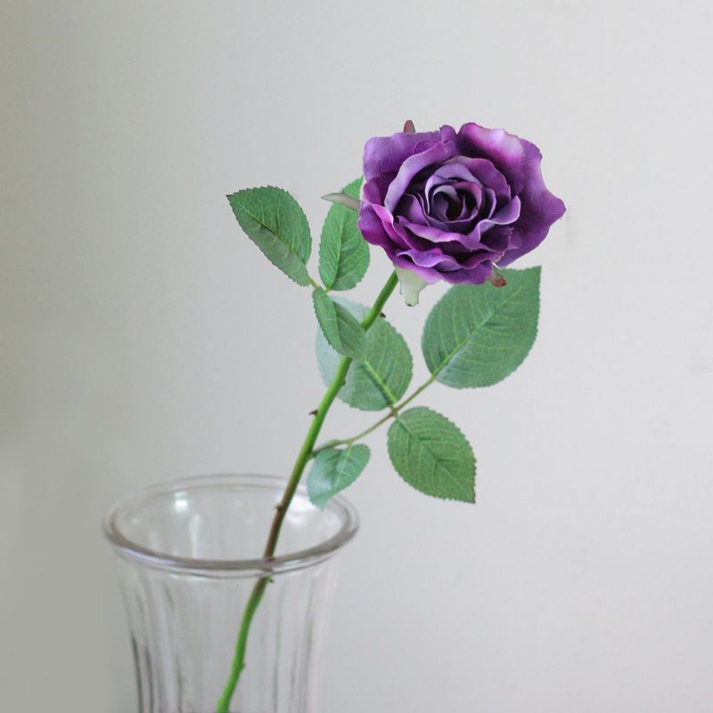 Allstate Floral 23" Purple Long Stem Artificial Blooming Rose Pick, 2 of 3