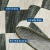 Acekool 2x6 Washable Plaid Rug – Modern Non-Slip Hallway Carpet, Stain-Resistant Geometric Design in Coastal Blue - 3 of 4