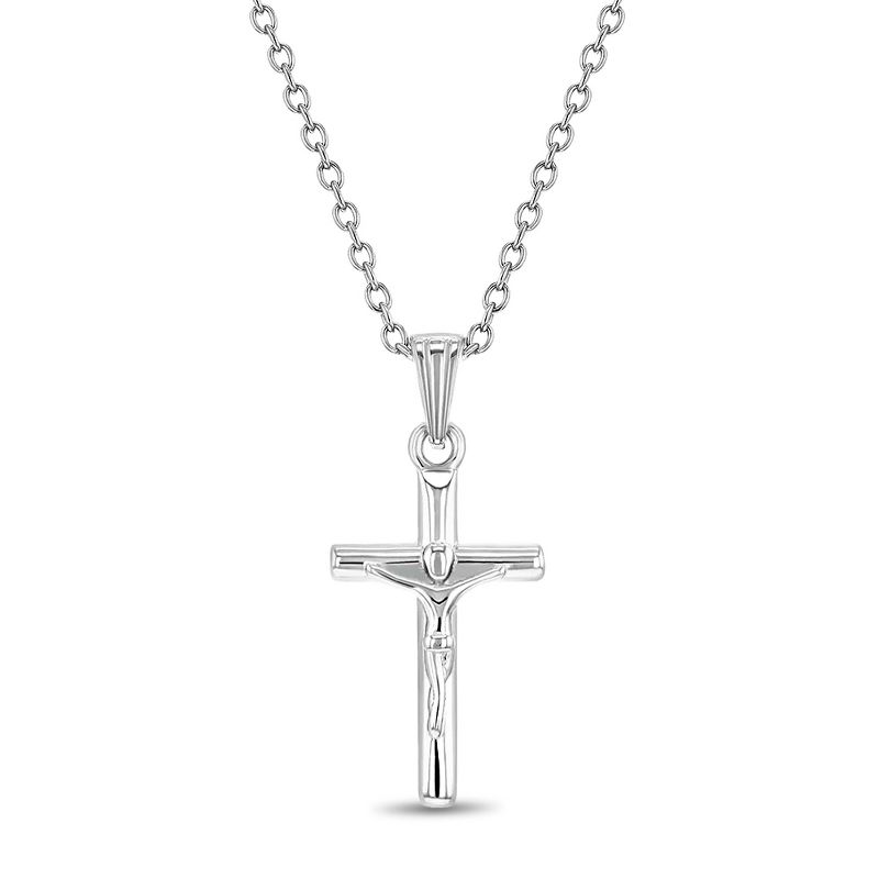 Girls' Classic Crucifix Cross Sterling Silver Necklace - In Season Jewelry, 1 of 7